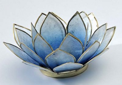 Lotusblomma för värmeljus, blå