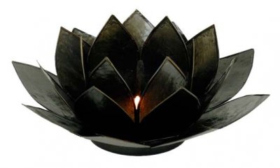 Lotusblomma för värmeljus, svart