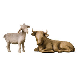 Ox & Goat, Ox H: 8 cm Goat 9.5 cm
